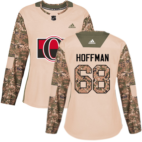 Adidas Senators #68 Mike Hoffman Camo Authentic Veterans Day Women's Stitched NHL Jersey